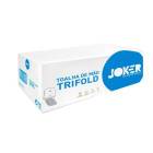 Toalha de mão Joker Trifolio 2.6+ de 2 folhas 23x23cm branco - Caixa c/20 maços de 130 folhas