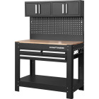 Bancada de Trabalho com 3 Gavetas e 2 Armários de Parede