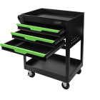 Carrinho com 3 Gavetas, 1 Bandeja e Grelhas Laterais – Equipamento de Oficina