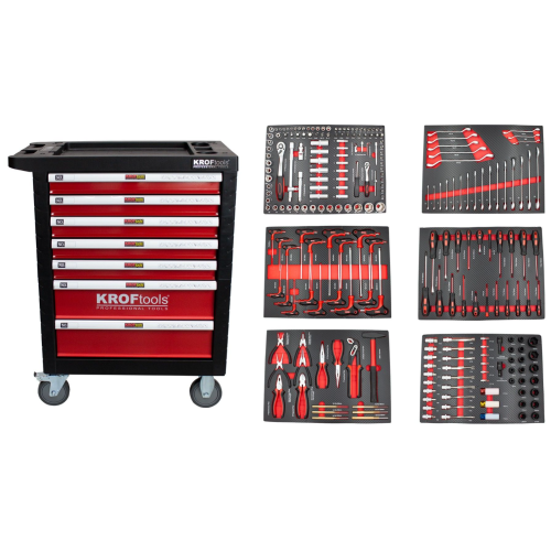 Kit Carro de Ferramentas 7 Gavetas Kroftools 8611 + 236 Ferramentas Kit Carro de Ferramentas 7 Gavetas Kroftools 8611 + 236 Ferramentas