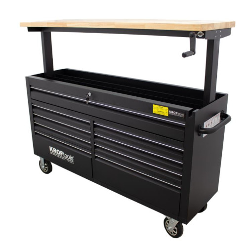Carro de Trabalho com Plataforma Elevação 61" 9 Gavetas Kroftools 8661 