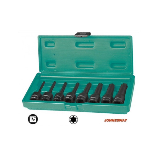 Jogo 8 chaves caixa ponta Torx impacto 1/2"