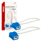 Kit conectores Cerâmicos lâmpada H1| H3  Amio 03051