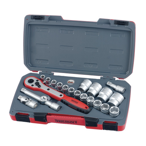 Jogo 21 Peças Sextavadas 1/2" Teng Tools T1221-6