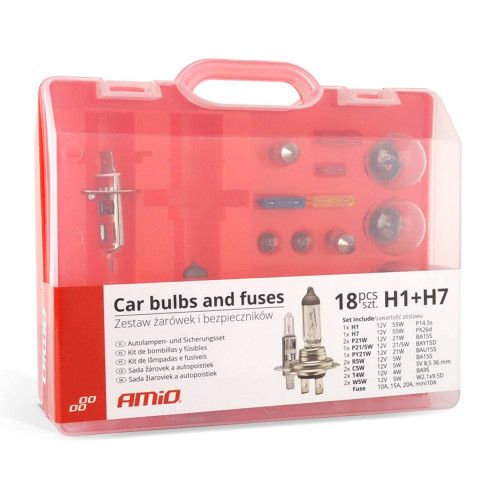 Conjunto Lâmpadas Halógenio H7+ H1 Amio 01498