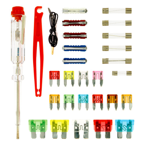 Kit Multi-Fusíveis + Pinça + Testador 6-24V – A03036