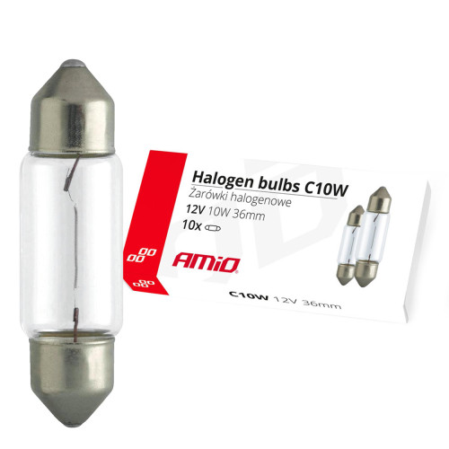 Lâmpada 12V 5W Tubolar 36mm (Caixa 10 unidades) 61B5TM Amio 02556