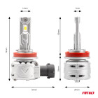 Kit Conversão Led Serie X2 H8/H9/H11/H16 12V 72W Canbus Amio 02974